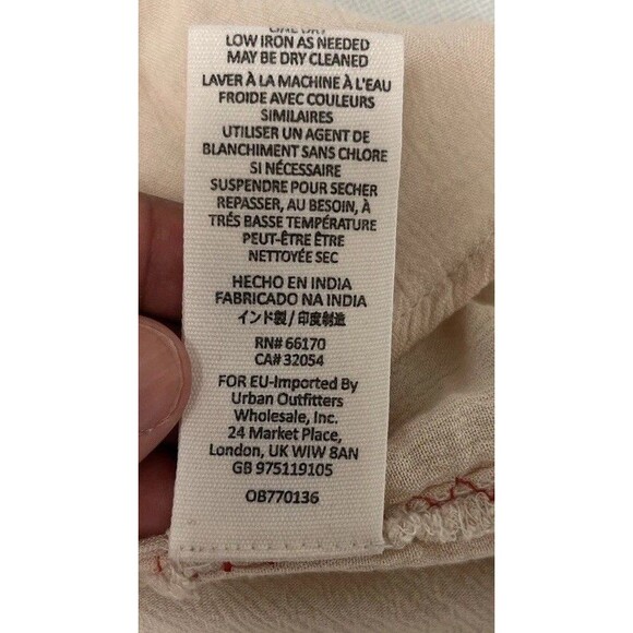 Free People Womens Wind Willow Embroidered Mini Dress Cream Red Boho (Small) - Picture 7 of 7